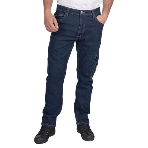 Lee Cooper LCPNT239 Herren Arbeitskleidung Sicherheit Stretch Denim Zimmermann Jeans Arbeitshosen, Blau, 38W / 31L
