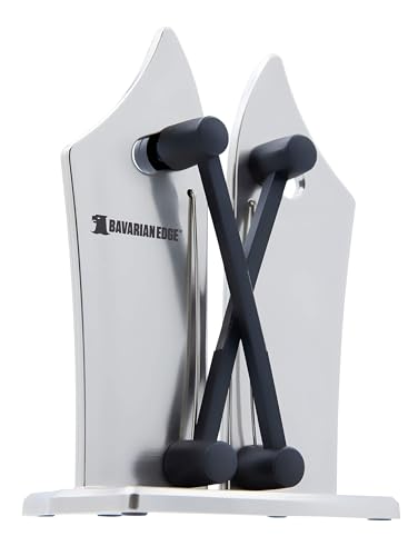 Bavarian Edge - Messerschärfer – Profi Messerschleifer für alle Klingen - Messer schärfen zum Durchziehen mit X-Cross-Technologie - manueller Messerschärfer & Rollschleifer - einfach Messer schärfen