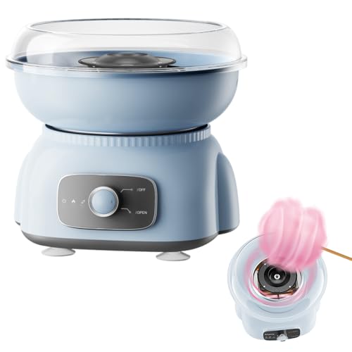 NAVESO Zuckerwattemaschine, Zuckerwattemaschinen, 500W Cotton Candy Machine, Zuckerwatte Maschine mit Messlöffel und 10 Zuckerwatte Stäbe, Zuckerwattegerät für Geburtstag (Hellblau)