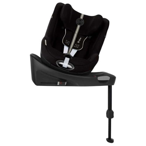 CYBEX Gold Kinder-Autositz Sirona Gi i-Size Plus inkl. Neugeboreneneinlage und Base, Ab ca. 0 bis 4 Jahre, Max. 20 kg, 40 - 105 cm, Moon Black