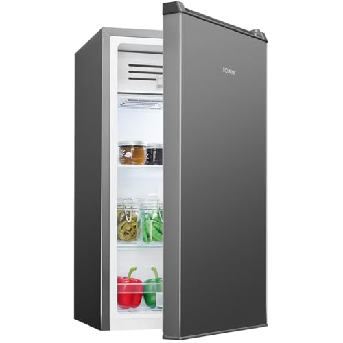 Bomann® Kühlschrank mit Frostfach | 83 Liter | energieeffizient, leise & kompakt | 0°C - 8°C, stufenlos regelbar | 2 Ablagen & Gemüsefach | LED Beleuchtung | Türanschlag wechselbar | KS 7257 inox