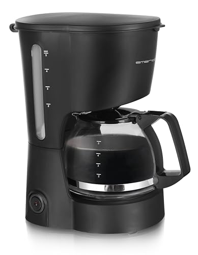 EMERIO Filter Kaffeemaschine klein | 0.6L Glaskanne für bis zu 5 Tassen frischen Kaffee | herausnehmbarer Permanent-Filter | Anti-Tropf-Funktion | 40 Min. Auto-Off | 600 Watt | BPA frei | CME-116801