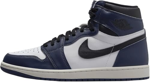 Nike Air Jordan 1 Retro High OG Herren-Sneaker, Midnight Navy/White/Sail/Black, 38.5 EU