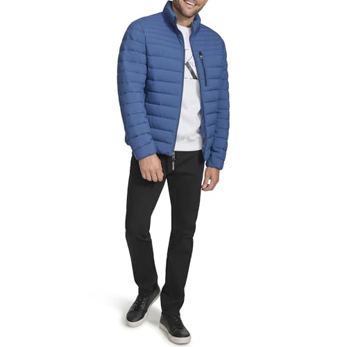 Calvin Klein Herren Lightweight Puffer Water-Resistant Down Men’s Jacket Jacke, Verstaubares Denimblau, L