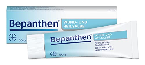 Bepanthen Wund- und Heilsalbe, unterstützt die Heilung bei kleinen, oberflächlichen Wunden und schuppig-rissigen Hautstellen, 50g