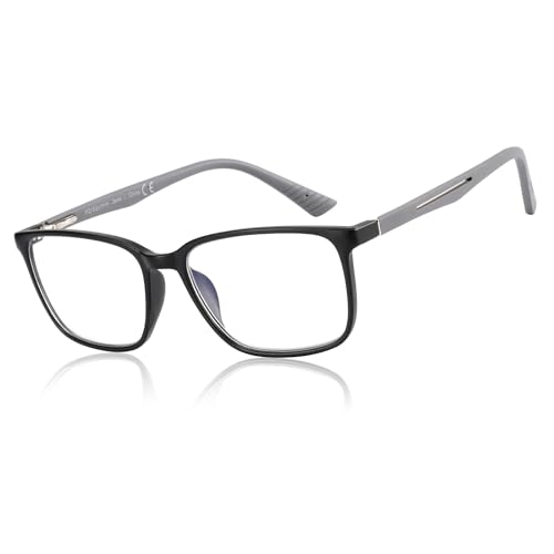 ZENOTTIC Blaulichtfilter Brille , Lesebrille Herren Eckige Rahmen-Leser Anti-Glanz Sport Computerbrille Schwarz 1.5x