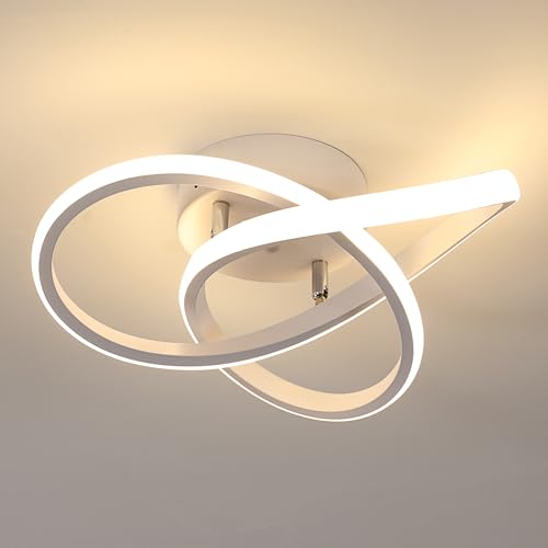 Comely LED Deckenleuchte, 30W 3375LM Moderne Deckenlampe, Aluminium LED Lampe für Wohnzimmer Schlafzimmer Flur Küche Balkon, Weiß, 3000K Warmweiß, Dia 30cm