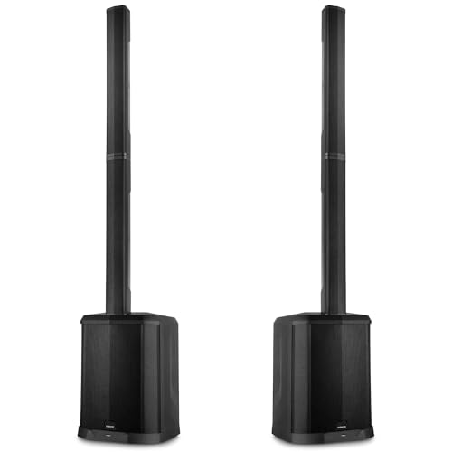 Vonyx VX822 Column Speaker System - 2er Set - PA Anlage Aktiv, 1800 Watt Line Array Säulenlautsprecher, 12 Zoll Subwoofer Aktiv, Stereo Pairing, Bluetooth 5.0, DJ Anlage Komplett Set, PA Lautsprecher