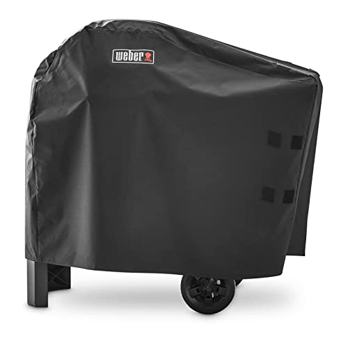 Weber Premium Grill Abdeckhaube für Pulse 1000/2000 mit Rollwagen, atmungsaktiv UV- & wasserbeständig, Schutz for Wind & Wetter, mit Klettverschluss zum Befestigen - Schwarz (7181)