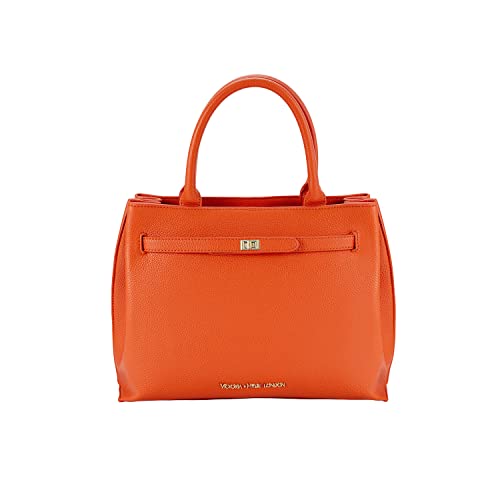 VICTORIA HYDE Handtaschen Damen Groß PU Leder Shopper Damen Handtasche Schwarz Tasche Orange Schultertasche Damen Tote Bag für Büro Arbeit Schule (Orange)