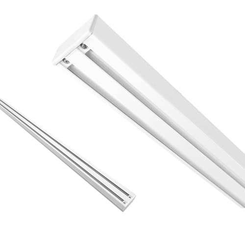 Home-Vision Gardinenschiene Vorhangschiene 2-läufig, 3-läufig oder 4-läufig (Serie X, 2-läufig, 120cm - nur Gardinenschiene) Aluminium, Inkl. Befestigungsmaterial, für Schiebevorhang