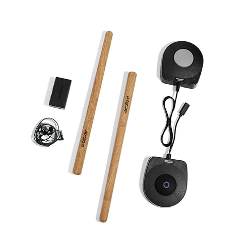 AeroBand Elektronisches Schlagzeugset PocketDrum2 MAX, Luft-Schlagstöcke & Pedale, Spielen Sie Schlagzeug überall und jederzeit, 8 Klänge und USB-Midi (Kopfhörer enthalten)