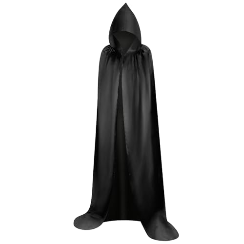 Myir Unisex Umhang mit Kapuze, Halloween Umhang für Erwachsene Cosplay Vampir Kostüm Halloween Kostüm (Schwarz, XL)