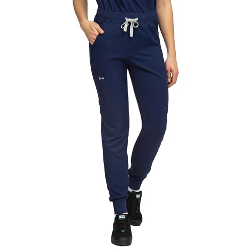 B-well Aurelia Medizinische Hose Jogger – Antimikrobiell, geruchshemmend, knitterfrei – 6 Tasche und Verstellbarer Taille (DE/NL/SE/PL, Alphanumerisch, M, Regular, Regular, Navy)