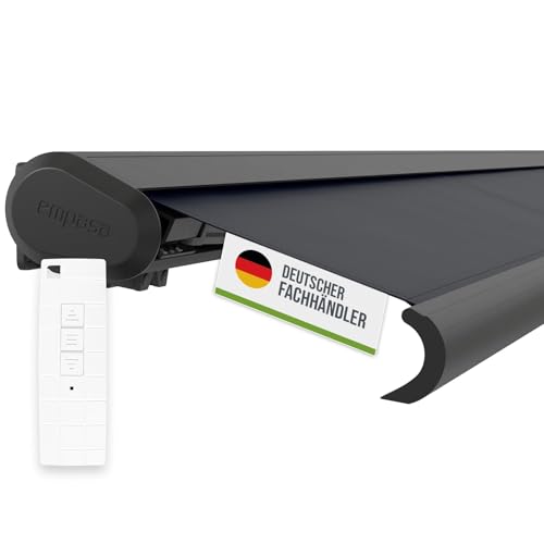 empasa elektrische Vollkassettenmarkise 'Profi' Kassettenmarkise Gelenkarmmarkise Markise Sonnenmarkise Sonnenschutz komplett vormontiert, viele Farben und Größen wählbar