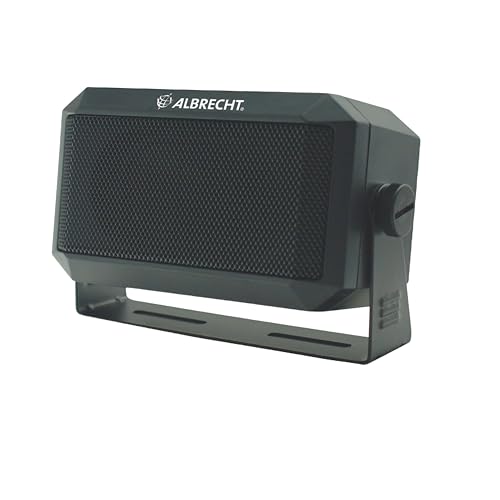 Albrecht CB 250 Funk-Lautsprecher, 5W, 180Hz-12kHz Frequenz-Bereich, 3.5 mm Stecker, Inklusive Montagesatz, 7117, AUX-Anschluss, schwarz, 1 Stück