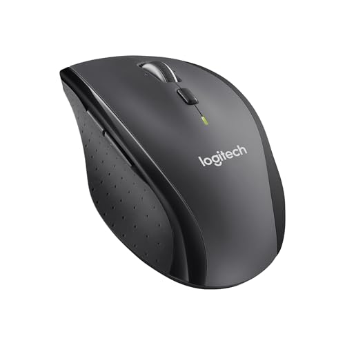 Logitech M705 Marathon Kabellose Maus, 2.4 GHz Verbindung via Unifying USB-Empfänger, 1000 DPI Laser-Sensor, 3-Jahre Akkulaufzeit, 7 Tasten, PC/Mac - Schwarz