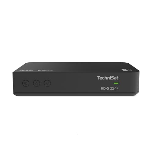 TechniSat HD-S 224+ - Kompakter HD-Satelliten Receiver mit HD+ Senderpaket für 6 Monate (DVB-S2, Timeshift-Funktion, HDMI, USB Mediaplayer, 7-Tage EPG, 12 Voltbetrieb, Fernbedienung) schwarz