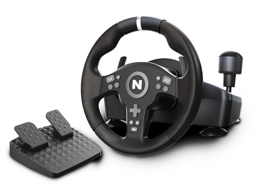 NITHO Drive Pro V200 Lenkrad mit Pedalen und Schalthebel, Gaming-Rennlenkrad für PC, PS4, Xbox One, Xbox Series X/S und Windows, 270° Rennlenkrad mit Vibration, Kompatibel mit Fahrsimulatoren