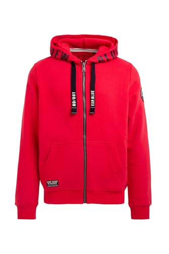 Camp David Herren Sweatjacke mit Kapuzen-Artwork Summer Red, XXL