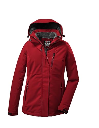 Killtec Damen Outdoorjacke Funktionsjacke mit abzippbarer Kapuze KOW 140 WMN Jckt wasserdicht, Winddicht, atmungsaktiv 00400-rot 46