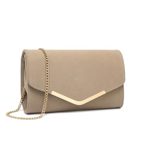 Miss Lulu Damen LH1756 BG Clutch, Beige