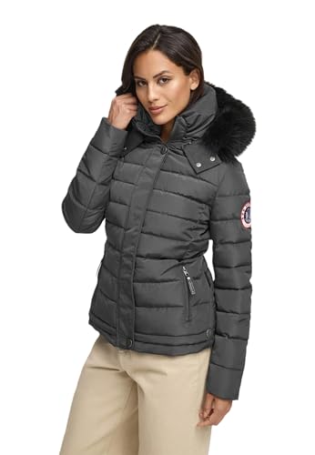 Navahoo warme Damen Winter Jacke Parka Mantel Stepp Kurzjacke gefüttert B301 [B301-Anthrazit-Gr.XL]