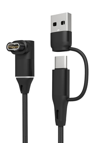 Yaekea USB C/A Ladekabel Kompatibel mit Garmin Forerunner 55 165 265 970 255, Vivoactive 5 6, Venu 3 Sq2, Instinct 3 2, Fenix 8 7 6 5, Approach S44
