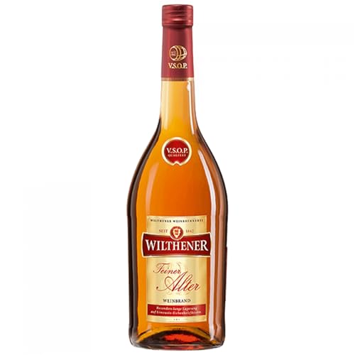 WILTHENER Feiner Alter Weinbrand I V.S.O.P.-Qualität I Lagerung auf Limousin-Eichenholzfässern I 36% vol. I 0,7 l