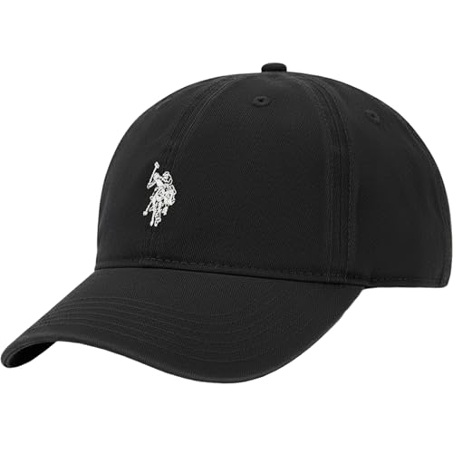 U.S. POLO ASSN. Herren US Polo Assn Baumwolle, verstellbar, Gebogene Krempe, mit gesticktem kleinen Pony-Logo Baseballkappe, Schwarz, Einheitsgröße (6er Pack)