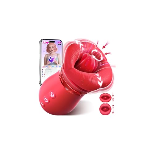 Vibrator Sex Spielzeug für die Frau, 5IN1 Vibratorensets für Frauen Sexspielzeug KI-App, 10 Lecken Vibration für Frauen, 3 Auto 1 Manuelle Saugen Sex Spielzeug für die Paare Sex Toys Dilatatoren