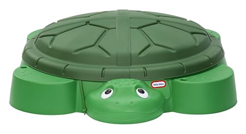 Little Tikes Turtle Sandbox - Grüner Sandkasten mit 4 geformten Sitzen, Schirmschlitzen und Abnehmbarer Beleuchtung für Jungen und Mädchen im Alter von 1 bis 6 Jahre