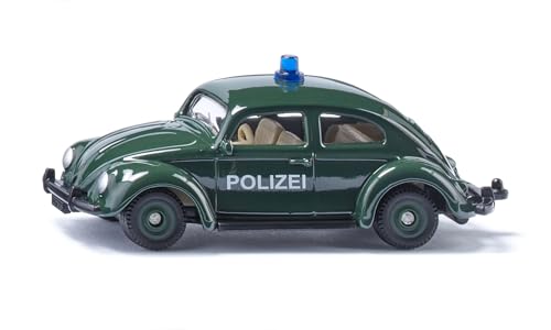 siku 1560, VW Käfer Polizei, Spielzeugauto, Metall/Kunststoff, Dunkelgrün, Spielzeugauto für Kinder, Gummierte Reifen, Mit Dachlampe