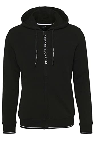 Armani Exchange Herren French Terry Hoodie Kapuzenpullover, Black, L