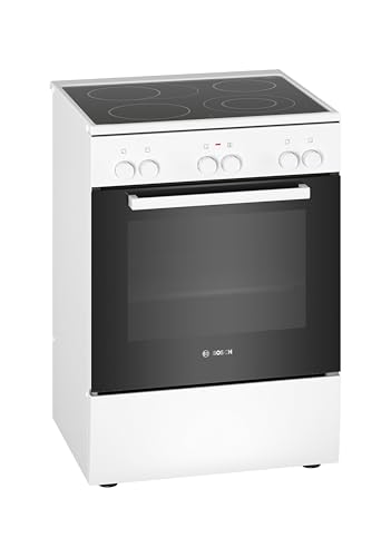 Bosch HKA090220 Serie 2 Elektro-Standherd, 60 cm breit, 3D Heißluft Backen auf 3 Ebenen, erweiterbare Kochzone für großes Kochgeschirr