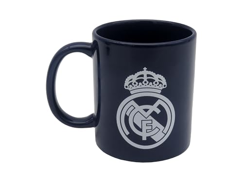 CYPBRANDS CyP Brands-Real Madrid Frühstückstasse in Box, Keramik, 300 ml, Blau mit weißem Wappen, offizielles Produkt