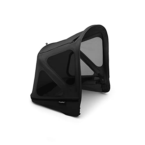 Bugaboo Donkey Sonnendach mit Lüftungsfenstern, ausziehbar für zusätzlichen und optimalen Sonnenschutz, wasserabweisend, kompatibel mit allen Bugaboo Donkey Kinderwagen, Midnight Black