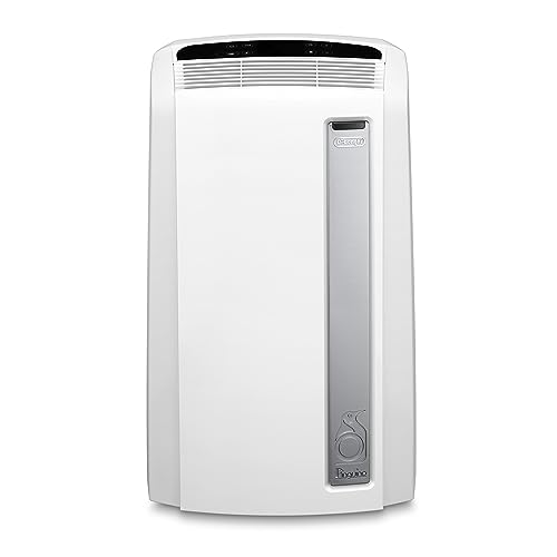 De'Longhi PAC AN112 Silent Mobiles Klimagerät (Klimaanlage, Luft-Luft System, Max. Kühlleistung 2,9 kW/11000BTU/h, Separate Entfeuchtungsfunktion, Geeigent für Räume bis zu 110 m³) [EEK A+],Weiß