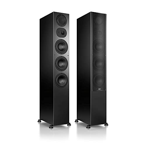 Nubert nuLine 284 | Schwarzes Standlautsprecherpaar | 2 Stück Standbox | Lautsprecher für Stereo | Heimkino & HiFi Qualität auf hohem Niveau | Passive Standboxen mit 3 Wege Technik