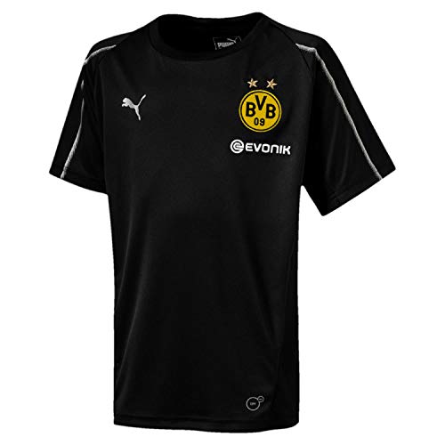 PUMA Kinder BVB with Sponsor Logo Training Jersey, Black, 176