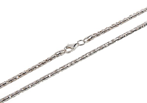Silberketten Store DEIN SCHMUCK ONLINE SHOP Königskette rund | Durchmesser 2,3mm | aus echt 925 Silber | nickelfrei und hochglanzpoliert | Karabinerverschluß