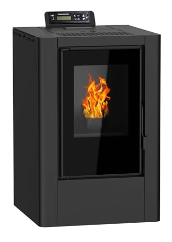 NEMAXX® P6Mi Pelletofen 6 kW bis 120 m³ – Elektrokamin mit ECO-Modus, Wi-Fi Ready, Wochen-Timer, automatischem Reinigungssystem & Überhitzungsthermostat für effizientes Heizen – Schwarz