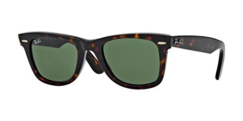 Ray-Ban Unisex-Erwachsene Original Wayfarer Classic Sonnenbrille, Braun (Tortoise Frame With Green G-15 Lenses), 54