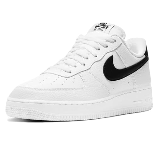 Nike Herren AIR Force 1 '07 Sneaker, Weiß Schwarz, 42.5 EU
