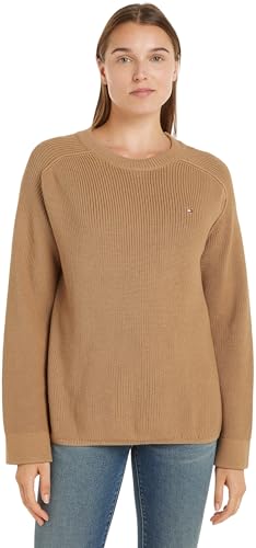 Tommy Hilfiger Damen Pullover Strickpullover, Grün (Classic Khaki), S