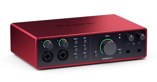 Focusrite Scarlett 16i16 4th Gen USB-Audio-Interface für Komposition, Musikproduktion, Aufnahmen und Podcasting – High-Fidelity, Recording in Studioqualität und alle benötigte Software zur Aufnahme