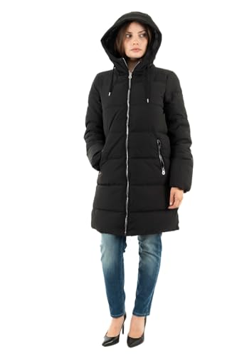 ONLY Damen Lange Puffer Jacke | Warmer Stepp Wintermantel mit Kapuze | Wattierter Blouson ONLDOLLY, Farben:Schwarz, Größe:S