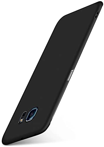 moex Alpha Case für Samsung Galaxy S6 Edge Hülle Ultra Dünn, Schutzhülle mit erhöhtem Kameraschutz, Slim Cover Hardcase Backcover, Dünnste Handyhülle Minimalistisch, Matt Schwarz