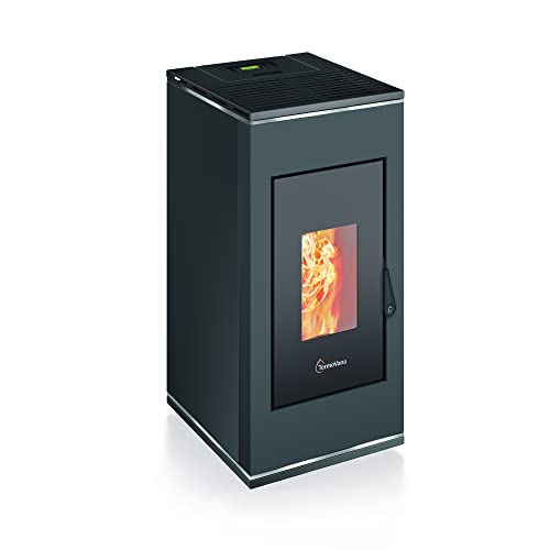 Pelletofen BIO SOFIA 9.0-9kW - luftdicht - A+ - Pelletlast 22 kg (Anthrazit Chrom)