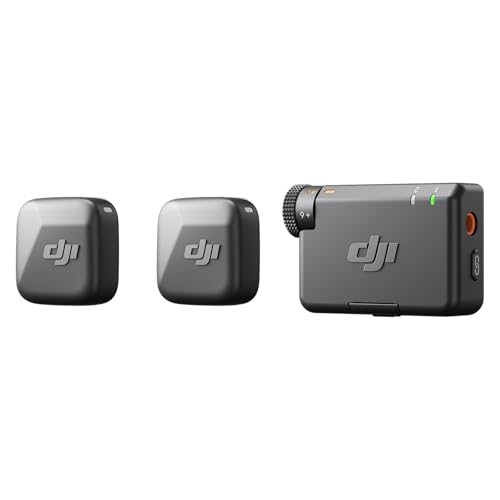 DJI Mic Mini (2 Sender + 1 Empfänger), Detailreicher Klang, Kabelloses Lavaliermikrofon für Kamera/Android, 2-Personen-Vlog, Teamproduktion